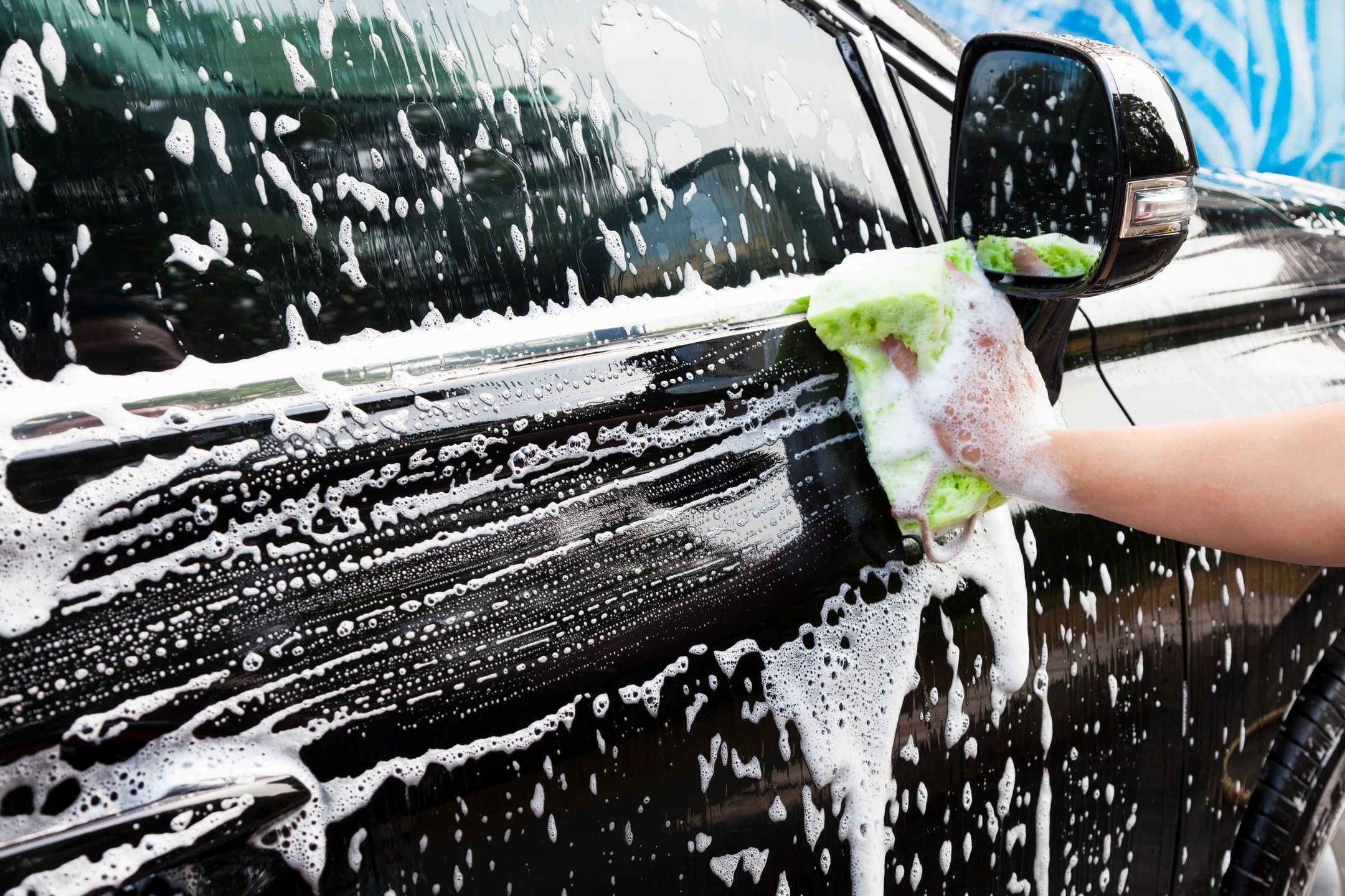 Hand car wash detailing interior clean