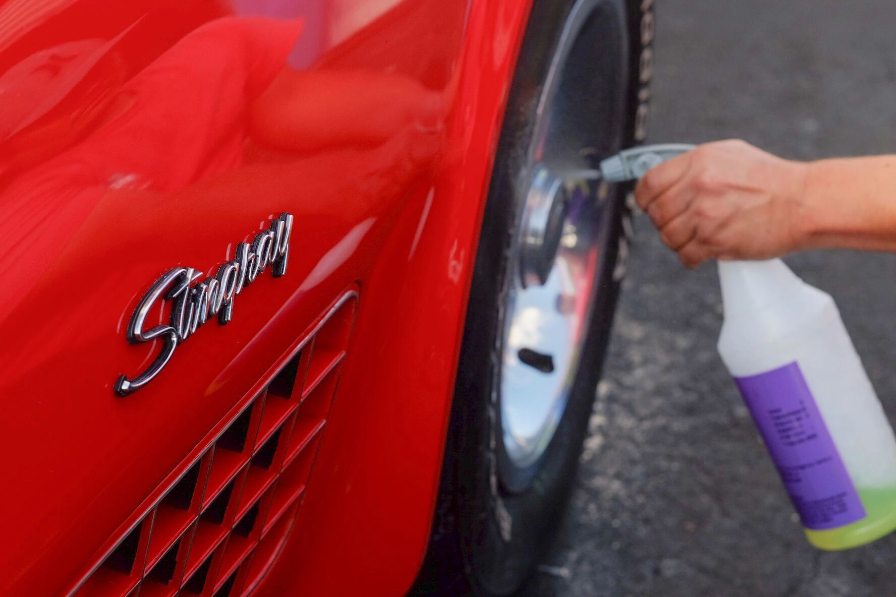 Car detailing exterior paint polish gleaming
